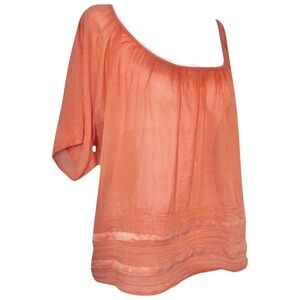 Sheer‎ Orange Blouse